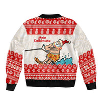 Mele Kalikimaka Hawaii Bomber Jacket Water-skiing Santa Tropical Vibes