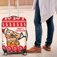 Mele Kalikimaka Hawaii Luggage Cover Water-skiing Santa Tropical Vibes