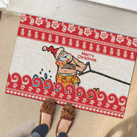 Mele Kalikimaka Hawaii Rubber Doormat Water-skiing Santa Tropical Vibes LT14 - Polynesian Pride
