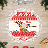 Mele Kalikimaka Hawaii Tree Skirt Water-skiing Santa Tropical Vibes