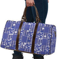 Blue Palaka Japanese Patterns Travel Bag Koi Fish Asanoha Sakura Patchwork Stylized - Polynesian Pride