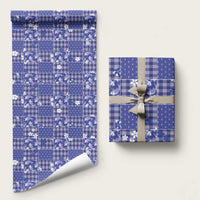 Blue Palaka Japanese Patterns Wrapping Paper Koi Fish Asanoha Sakura Patchwork Stylized - Polynesian Pride
