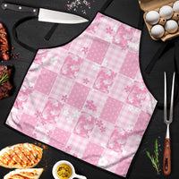 Pink Palaka Japanese Patterns Apron Koi Fish Asanoha Sakura Patchwork Stylized - Polynesian Pride