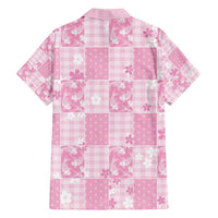 Pink Palaka Japanese Patterns Family Matching Puletasi and Hawaiian Shirt Koi Fish Asanoha Sakura Patchwork Stylized - Polynesian Pride