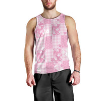 Pink Palaka Japanese Patterns Men Tank Top Koi Fish Asanoha Sakura Patchwork Stylized - Polynesian Pride