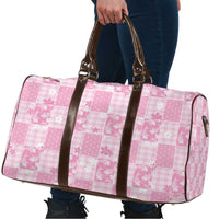 Pink Palaka Japanese Patterns Travel Bag Koi Fish Asanoha Sakura Patchwork Stylized - Polynesian Pride