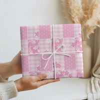 Pink Palaka Japanese Patterns Wrapping Paper Koi Fish Asanoha Sakura Patchwork Stylized - Polynesian Pride