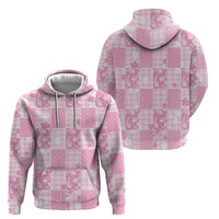Pink Palaka Japanese Patterns Zip Hoodie Koi Fish Asanoha Sakura Patchwork Stylized - Polynesian Pride