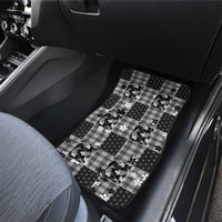 Black Palaka Japanese Patterns Car Mats Koi Fish Asanoha Sakura Patchwork Stylized - Polynesian Pride