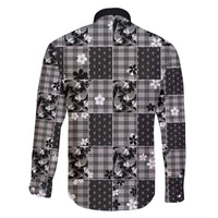 Black Palaka Japanese Patterns Family Matching Puletasi and Hawaiian Shirt Koi Fish Asanoha Sakura Patchwork Stylized - Polynesian Pride