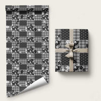 Black Palaka Japanese Patterns Wrapping Paper Koi Fish Asanoha Sakura Patchwork Stylized - Polynesian Pride