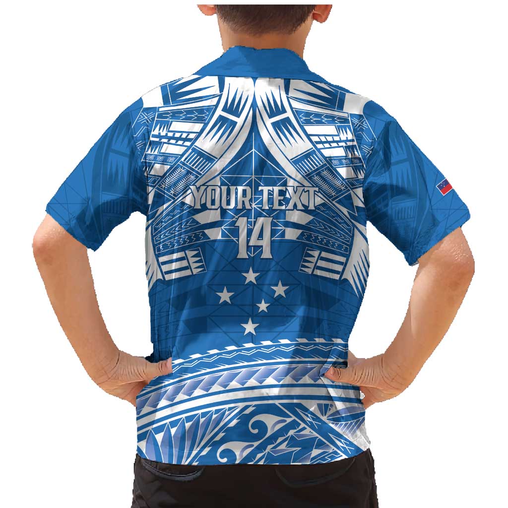 Toa Samoa Rugby Custom Family Matching Mermaid Dress and Hawaiian Shirt Uso aso uma Samoan Pattern Blue - Polynesian Pride