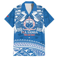 Toa Samoa Rugby Custom Hawaiian Shirt Uso aso uma Samoan Pattern Blue - Polynesian Pride