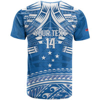 Toa Samoa Rugby Custom T Shirt Uso aso uma Samoan Pattern Blue - Polynesian Pride
