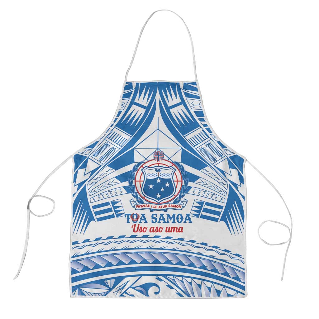 Toa Samoa Rugby Custom Apron Uso aso uma Samoan Pattern White - Polynesian Pride