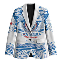Toa Samoa Rugby Custom Blazer Uso aso uma Samoan Pattern White - Polynesian Pride