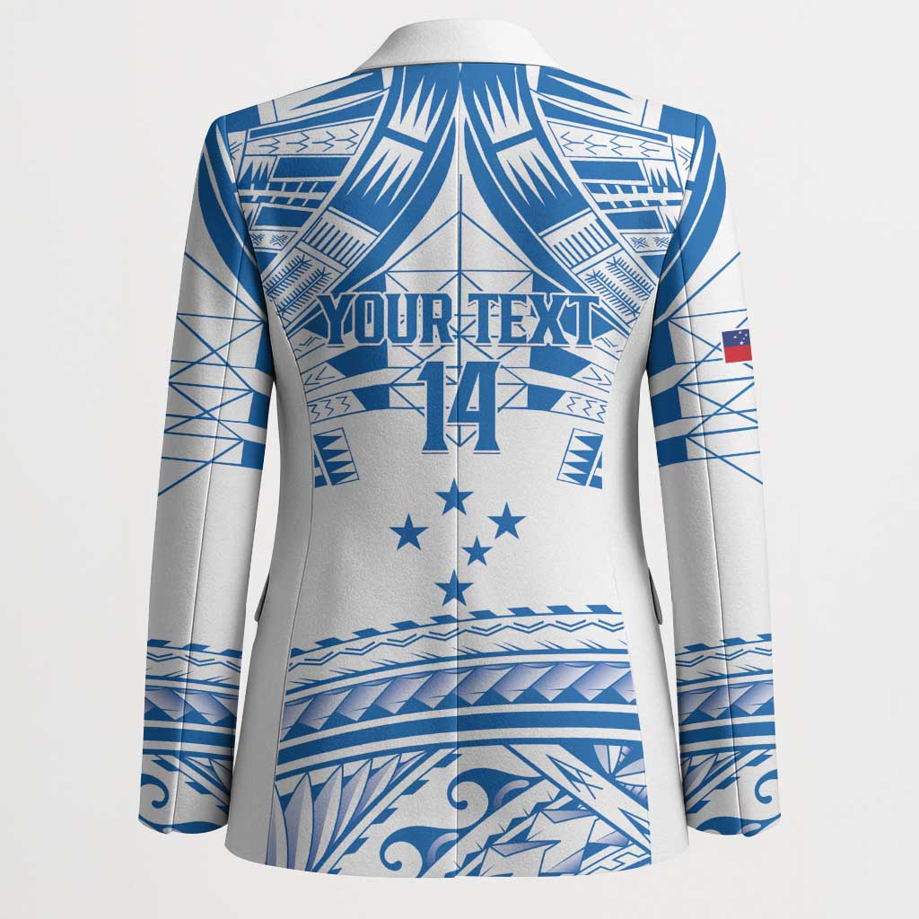 Toa Samoa Rugby Custom Blazer Uso aso uma Samoan Pattern White - Polynesian Pride