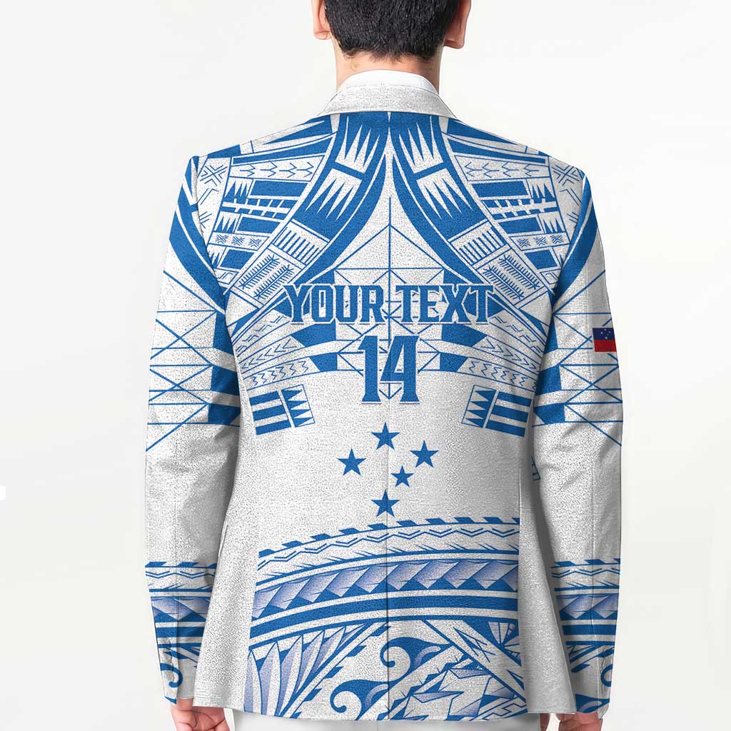 Toa Samoa Rugby Custom Blazer Uso aso uma Samoan Pattern White - Polynesian Pride