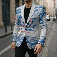 Toa Samoa Rugby Custom Blazer Uso aso uma Samoan Pattern White - Polynesian Pride
