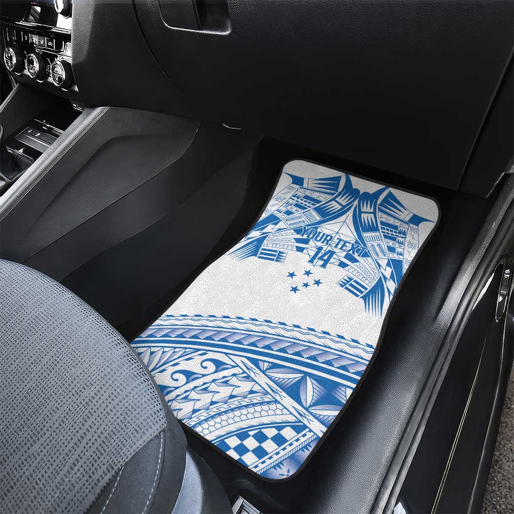 Toa Samoa Rugby Custom Car Mats Uso aso uma Samoan Pattern White - Polynesian Pride