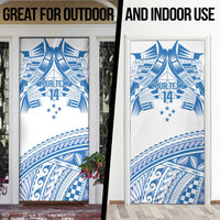 Toa Samoa Rugby Custom Door Cover Uso aso uma Samoan Pattern White - Polynesian Pride