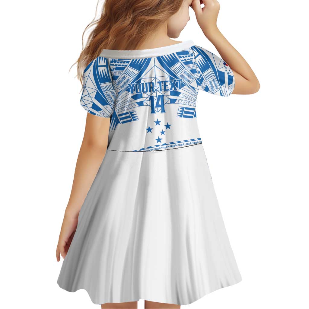 Toa Samoa Rugby Custom Family Matching Off Shoulder Short Dress and Hawaiian Shirt Uso aso uma Samoan Pattern White - Polynesian Pride