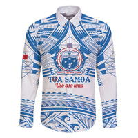 Toa Samoa Rugby Custom Family Matching Off Shoulder Short Dress and Hawaiian Shirt Uso aso uma Samoan Pattern White - Polynesian Pride