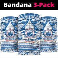 Toa Samoa Rugby Custom Neck Gaiter Uso aso uma Samoan Pattern White - Polynesian Pride
