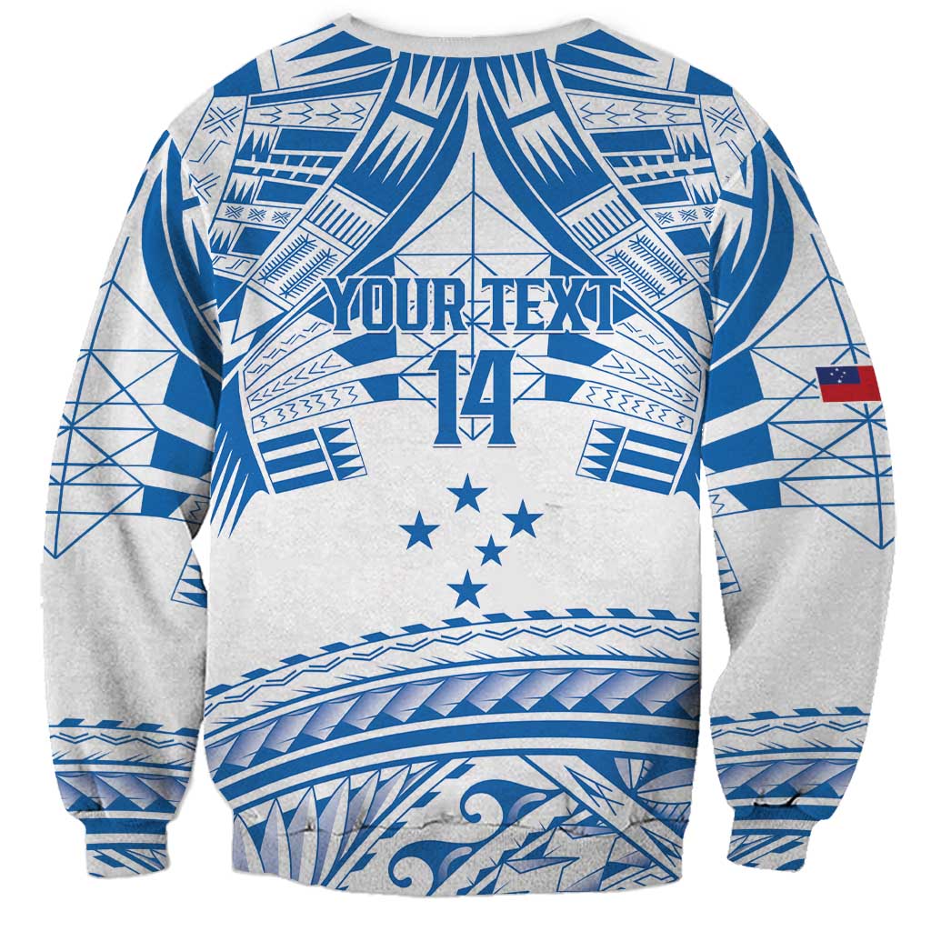 Toa Samoa Rugby Custom Sweatshirt Uso aso uma Samoan Pattern White - Polynesian Pride