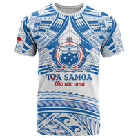 Toa Samoa Rugby Custom T Shirt Uso aso uma Samoan Pattern White - Polynesian Pride