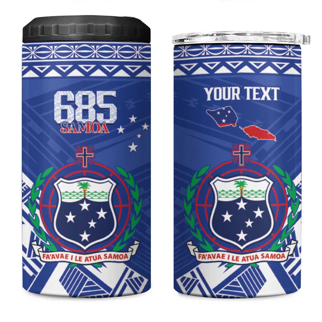 Personalised Samoa 685 4 in 1 Can Cooler Tumbler Samoan Pride Coat Of Arms - Polynesian Pride