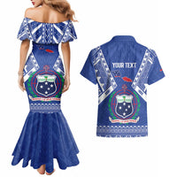 Personalised Samoa 685 Couples Matching Mermaid Dress and Hawaiian Shirt Samoan Pride Coat Of Arms - Polynesian Pride