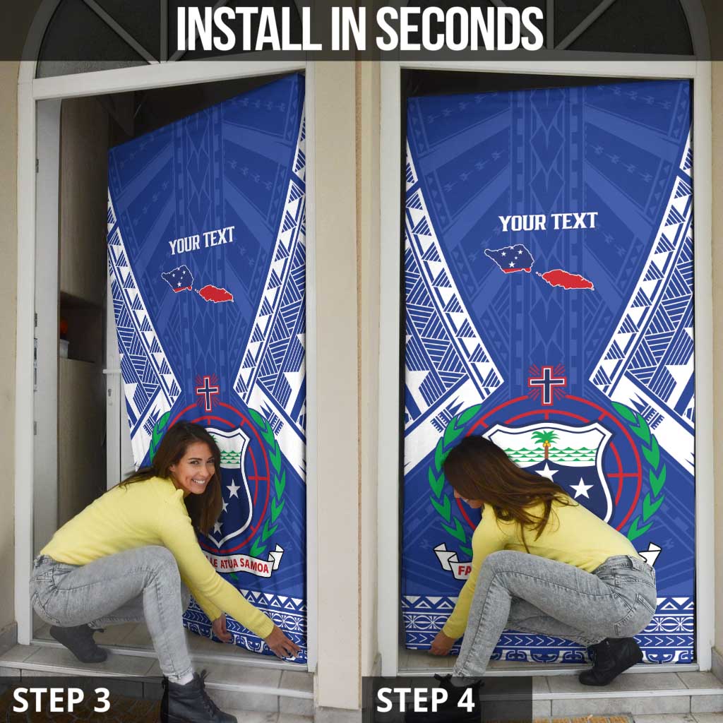 Personalised Samoa 685 Door Cover Samoan Pride Coat Of Arms - Polynesian Pride