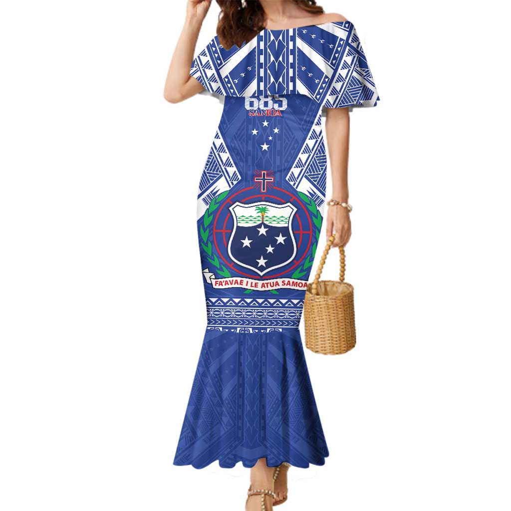 Personalised Samoa 685 Family Matching Mermaid Dress and Hawaiian Shirt Samoan Pride Coat Of Arms - Polynesian Pride