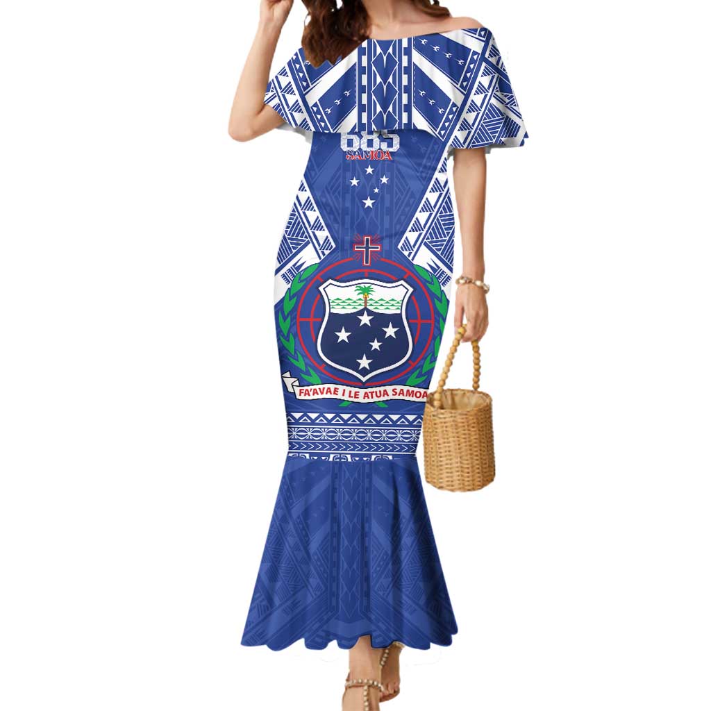 Personalised Samoa 685 Mermaid Dress Samoan Pride Coat Of Arms - Polynesian Pride