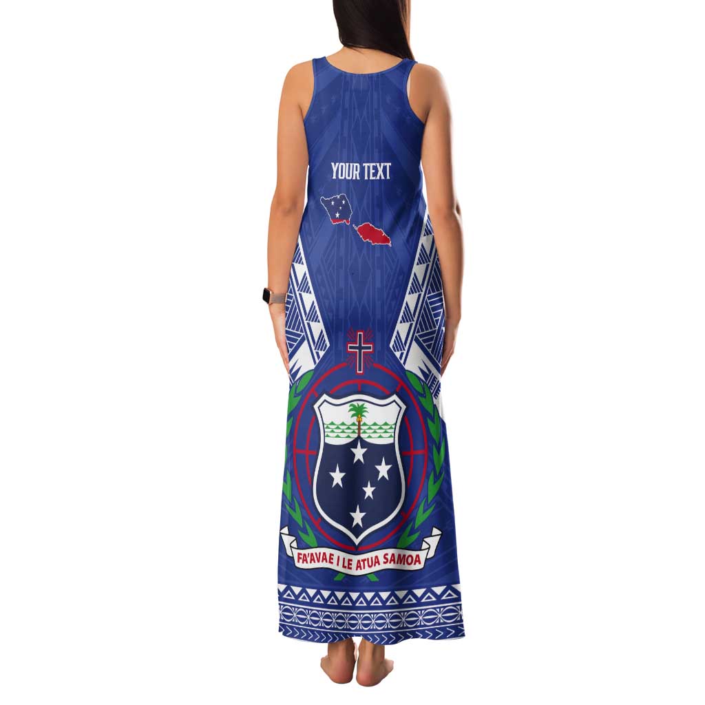 Personalised Samoa 685 Tank Maxi Dress Samoan Pride Coat Of Arms - Polynesian Pride