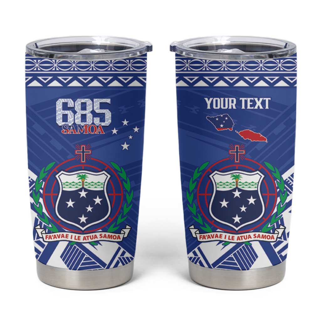 Personalised Samoa 685 Tumbler Cup Samoan Pride Coat Of Arms - Polynesian Pride
