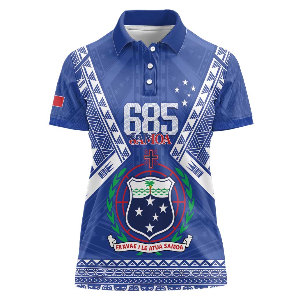 Personalised Samoa 685 Women Polo Shirt Samoan Pride Coat Of Arms - Polynesian Pride