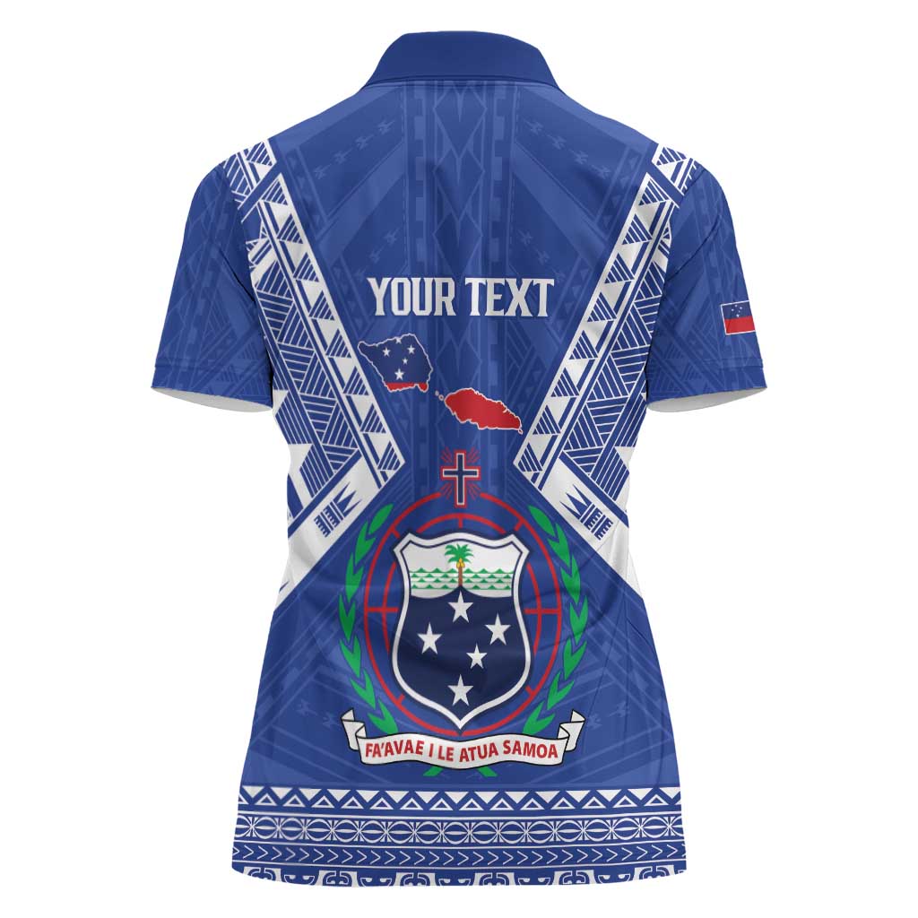 Personalised Samoa 685 Women Polo Shirt Samoan Pride Coat Of Arms - Polynesian Pride