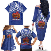 Toa Samoa Rugby Family Matching Off The Shoulder Long Sleeve Dress and Hawaiian Shirt 685 Pride Tanoa Ula Fala - Polynesian Pride