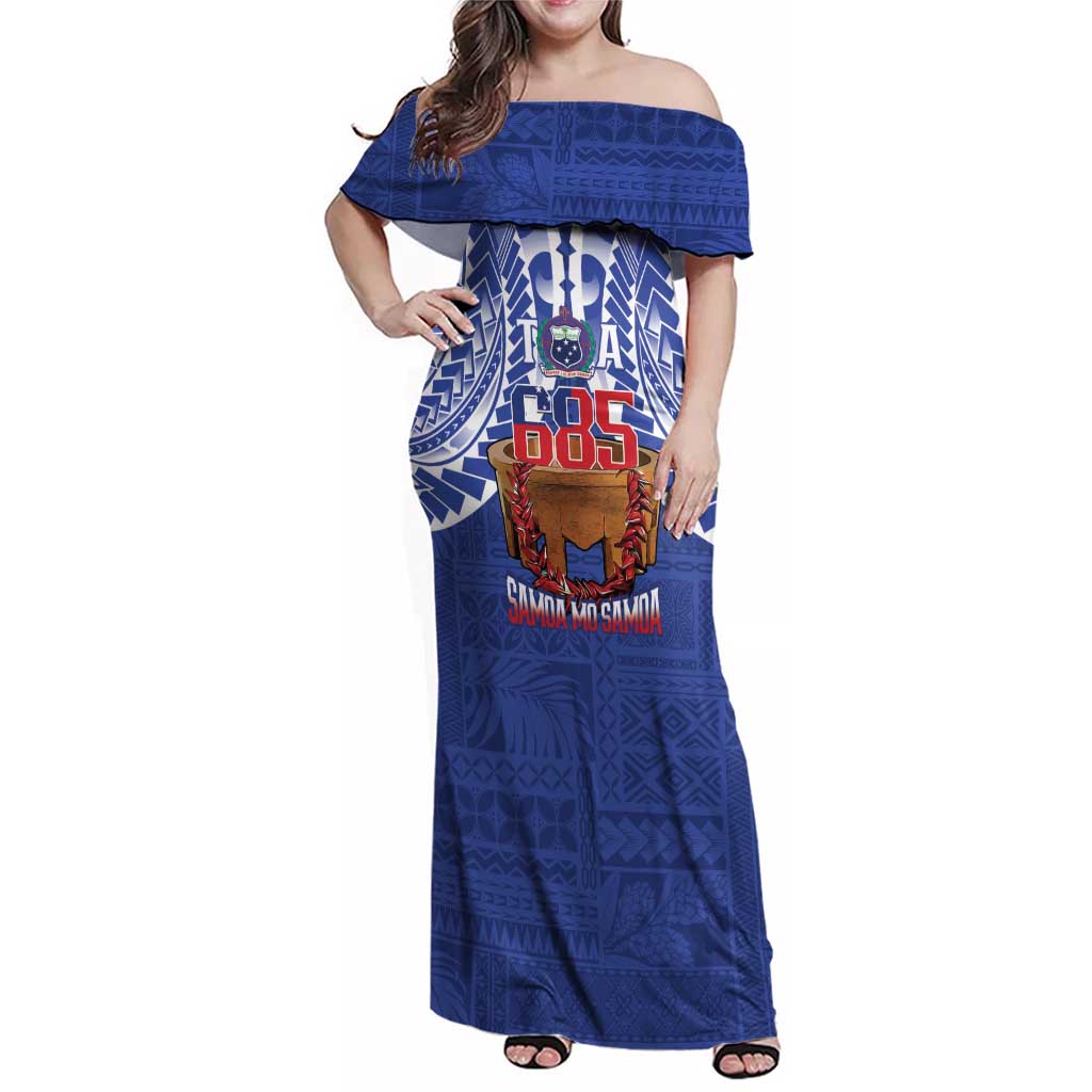 Toa Samoa Rugby Family Matching Off Shoulder Maxi Dress and Hawaiian Shirt 685 Pride Tanoa Ula Fala - Polynesian Pride