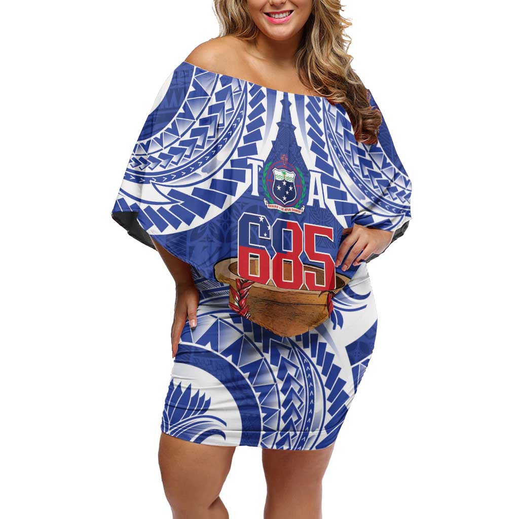 Toa Samoa Rugby Family Matching Off Shoulder Short Dress and Hawaiian Shirt 685 Pride Tanoa Ula Fala - Polynesian Pride