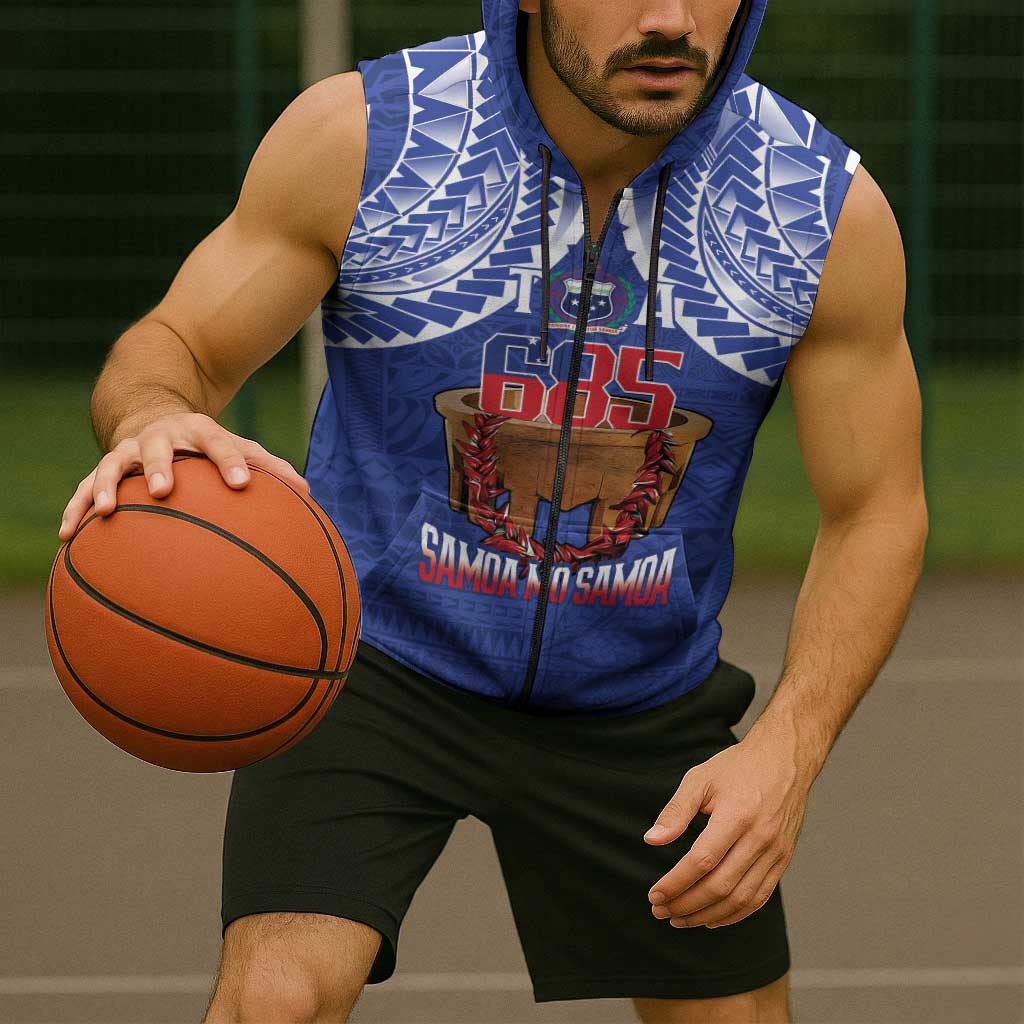 Toa Samoa Rugby Sleeveless Zip Hoodie 685 Pride Tanoa Ula Fala LT14 - Polynesian Pride
