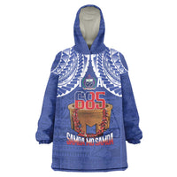 Toa Samoa Rugby Wearable Blanket Hoodie 685 Pride Tanoa Ula Fala LT14 One Size Blue - Polynesian Pride
