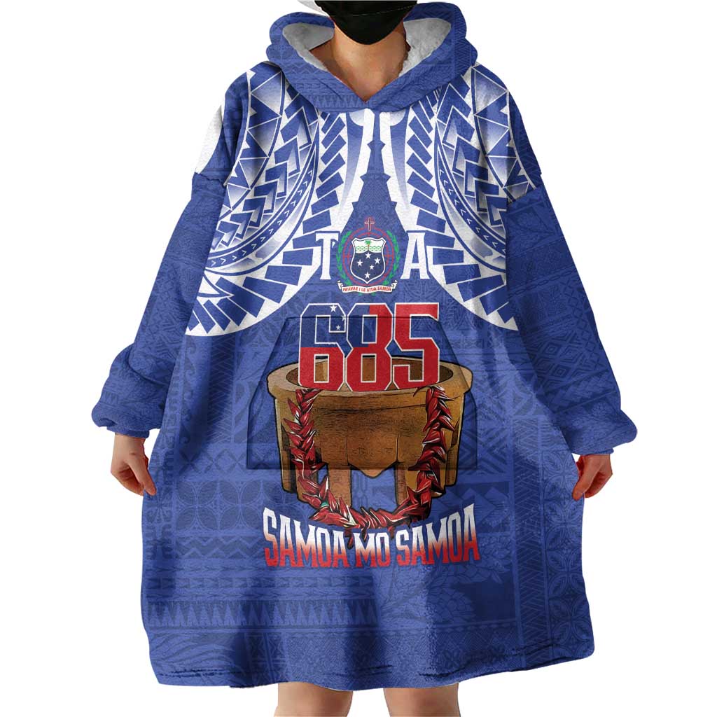 Toa Samoa Rugby Wearable Blanket Hoodie 685 Pride Tanoa Ula Fala LT14 - Polynesian Pride