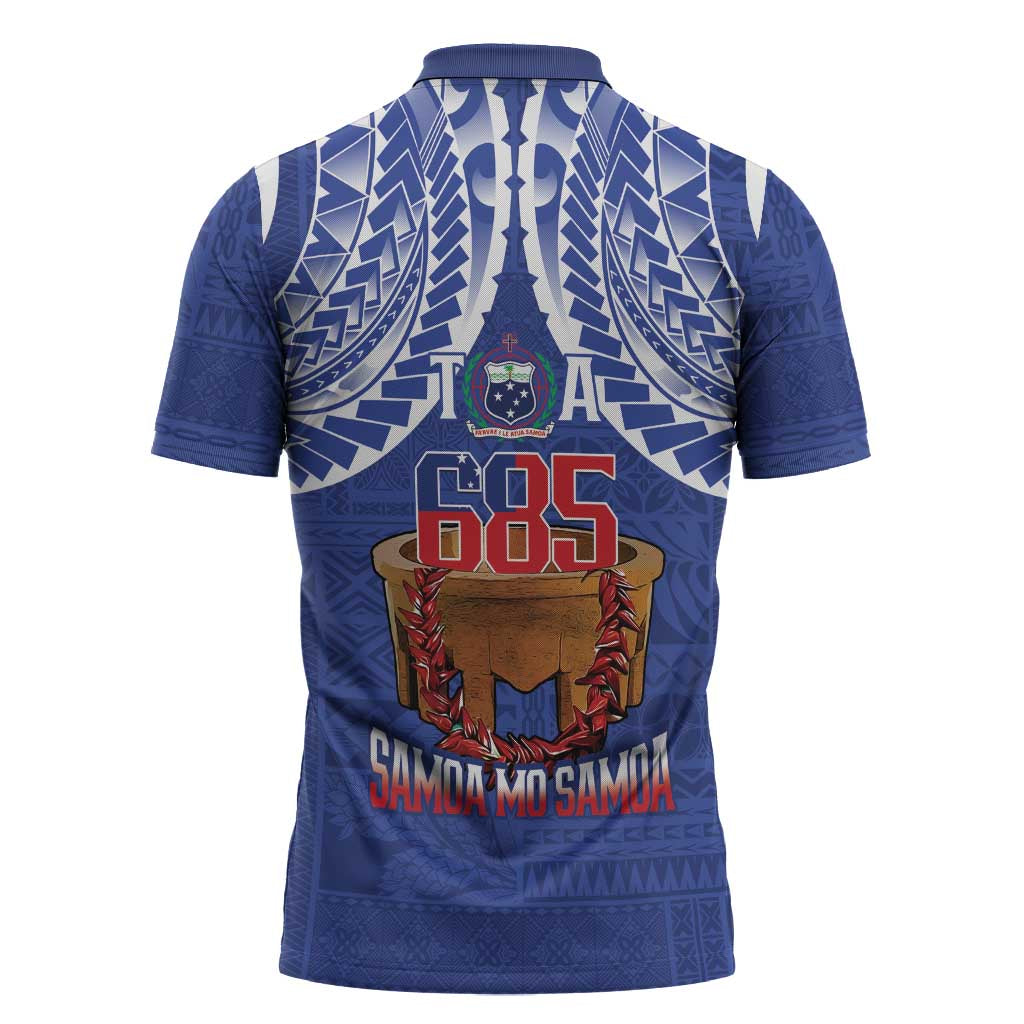 Toa Samoa Rugby Zipper Polo Shirt 685 Pride Tanoa Ula Fala - Polynesian Pride