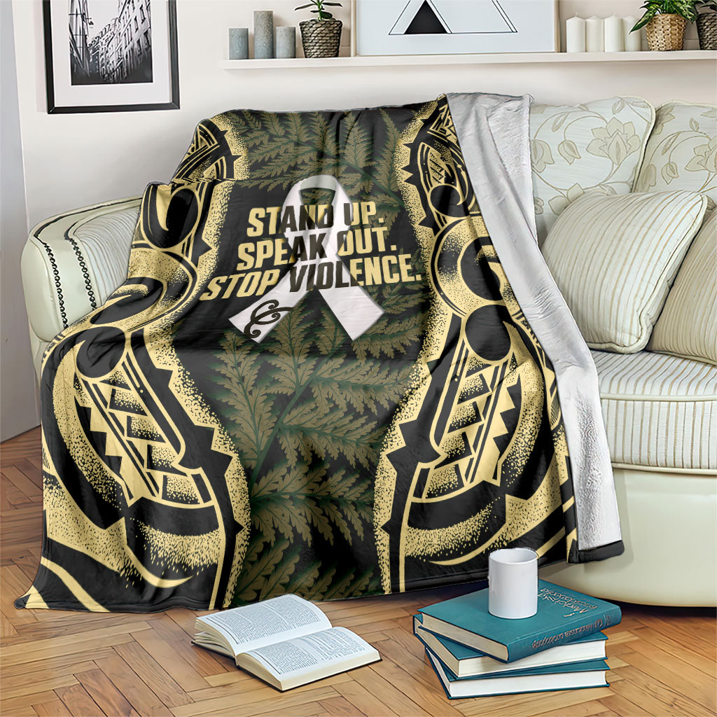 White Ribbon Day New Zealand Blanket Respect Women Maori Pattern Yellow LT14 Yellow - Polynesian Pride