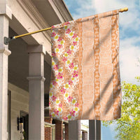 Orange Chiffon Aloha Hawaii Tiki Garden Flag Tropical Plumeria - Seamless Style LT14 House Flag Orange - Polynesian Pride
