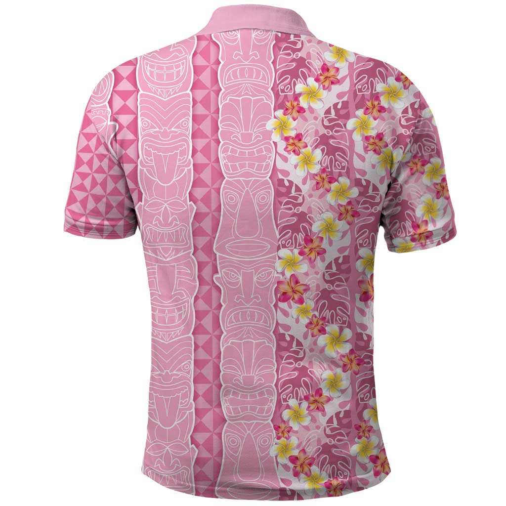 Pastel Magenta Aloha Hawaii Tiki Polo Shirt Tropical Plumeria - Seamless Style LT14 - Polynesian Pride
