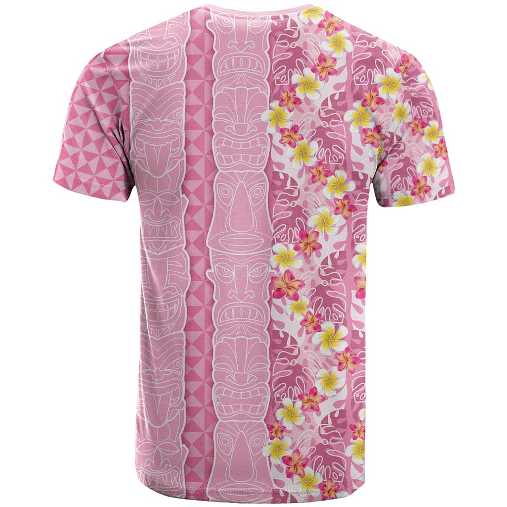 Pastel Magenta Aloha Hawaii Tiki T Shirt Tropical Plumeria - Seamless Style
